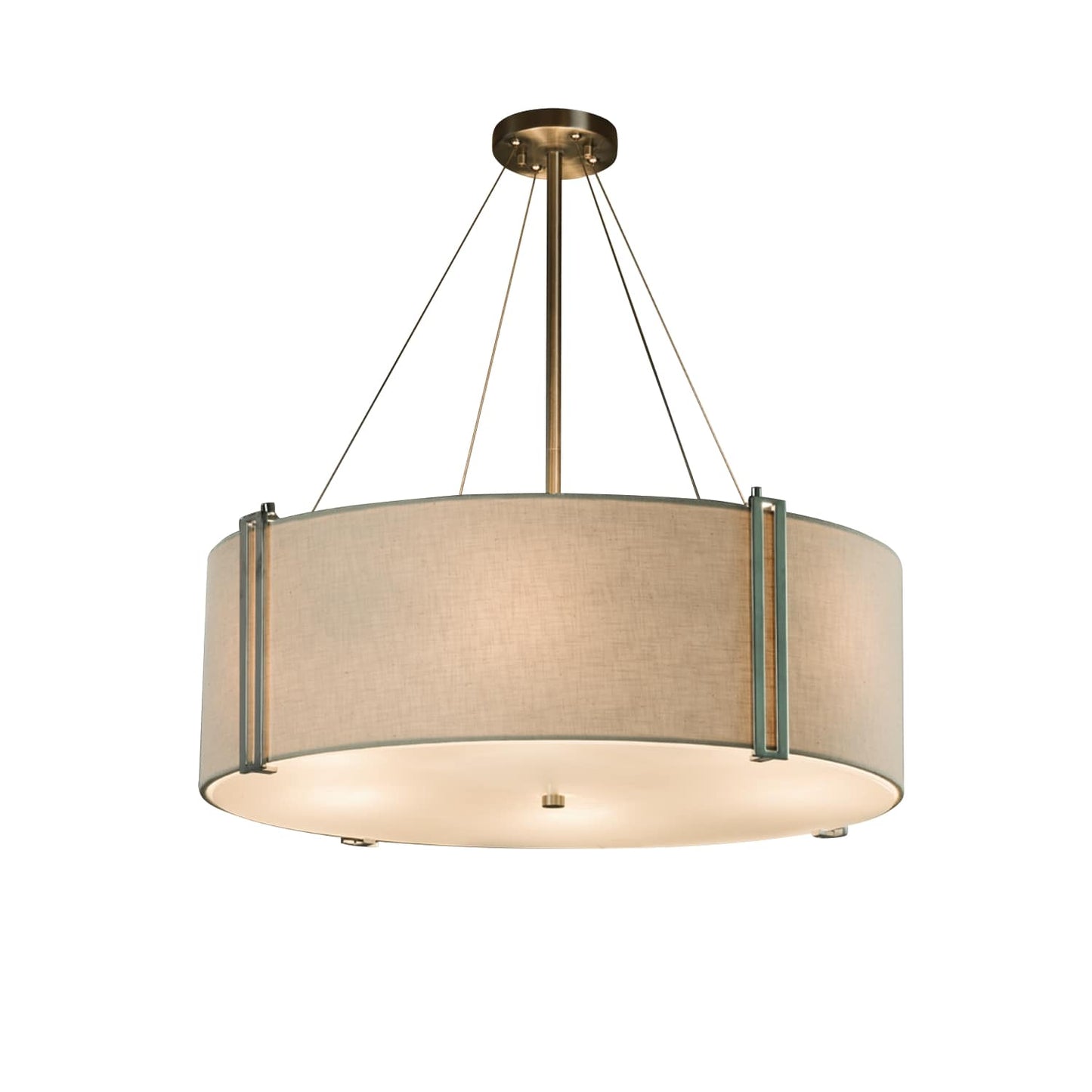 Textile 49" Wide LED Drum Chandelier