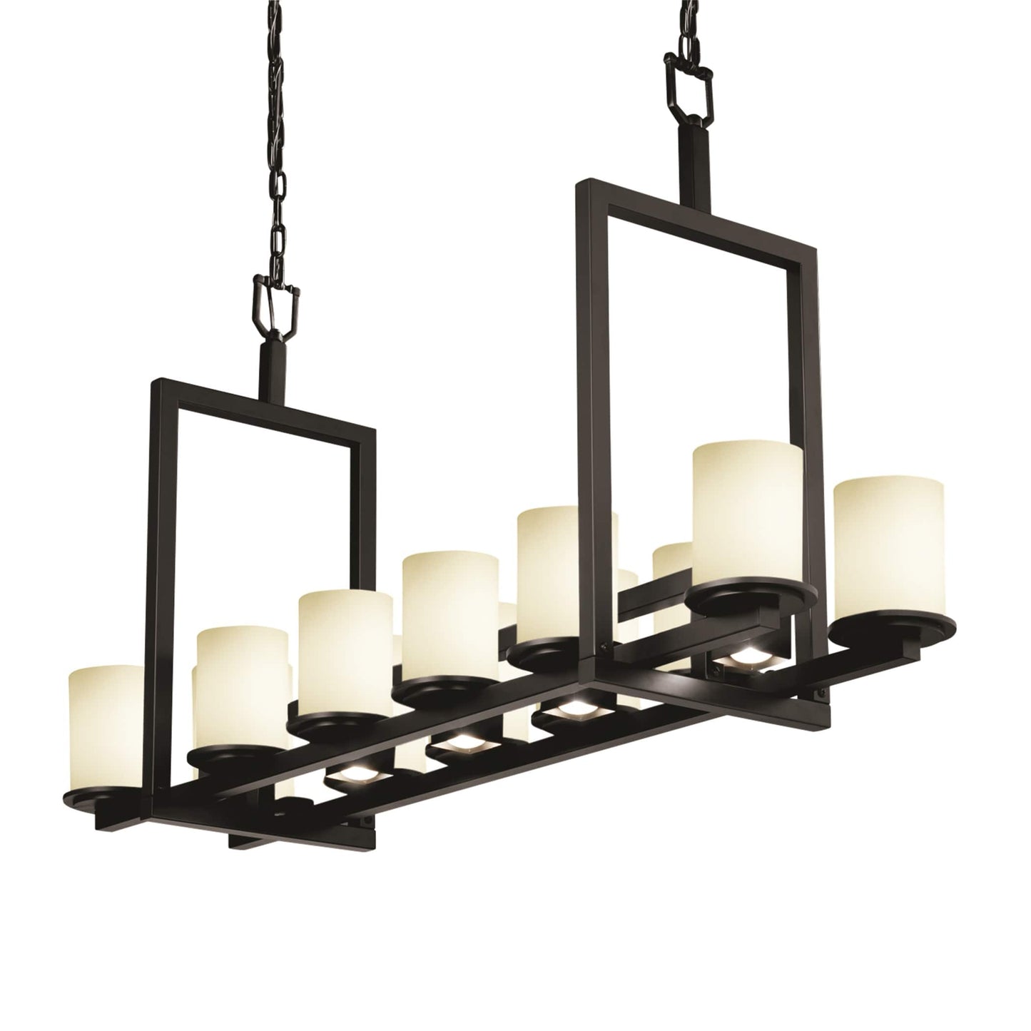 Fusion 12 Light 13" Wide Pillar Candle Chandelier - Short Variation
