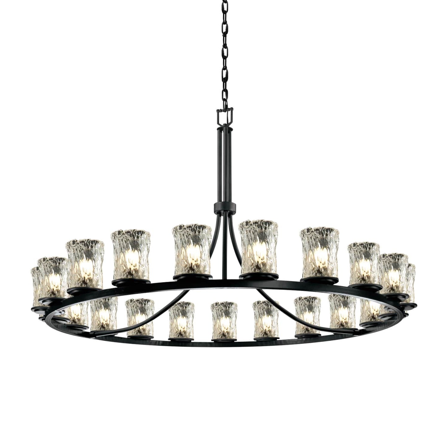Veneto Luce 21 Light 60" Wide Chandelier with Clear Textured Glass Shades