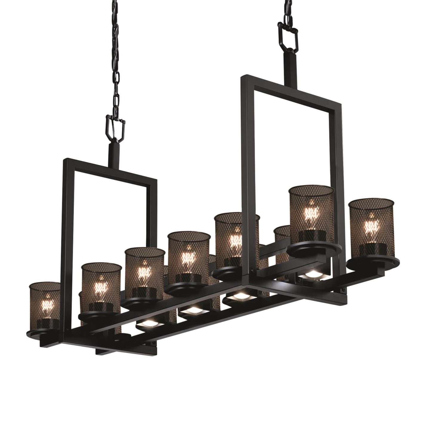 Wire Mesh 12 Light 13" Wide Pillar Candle Chandelier
