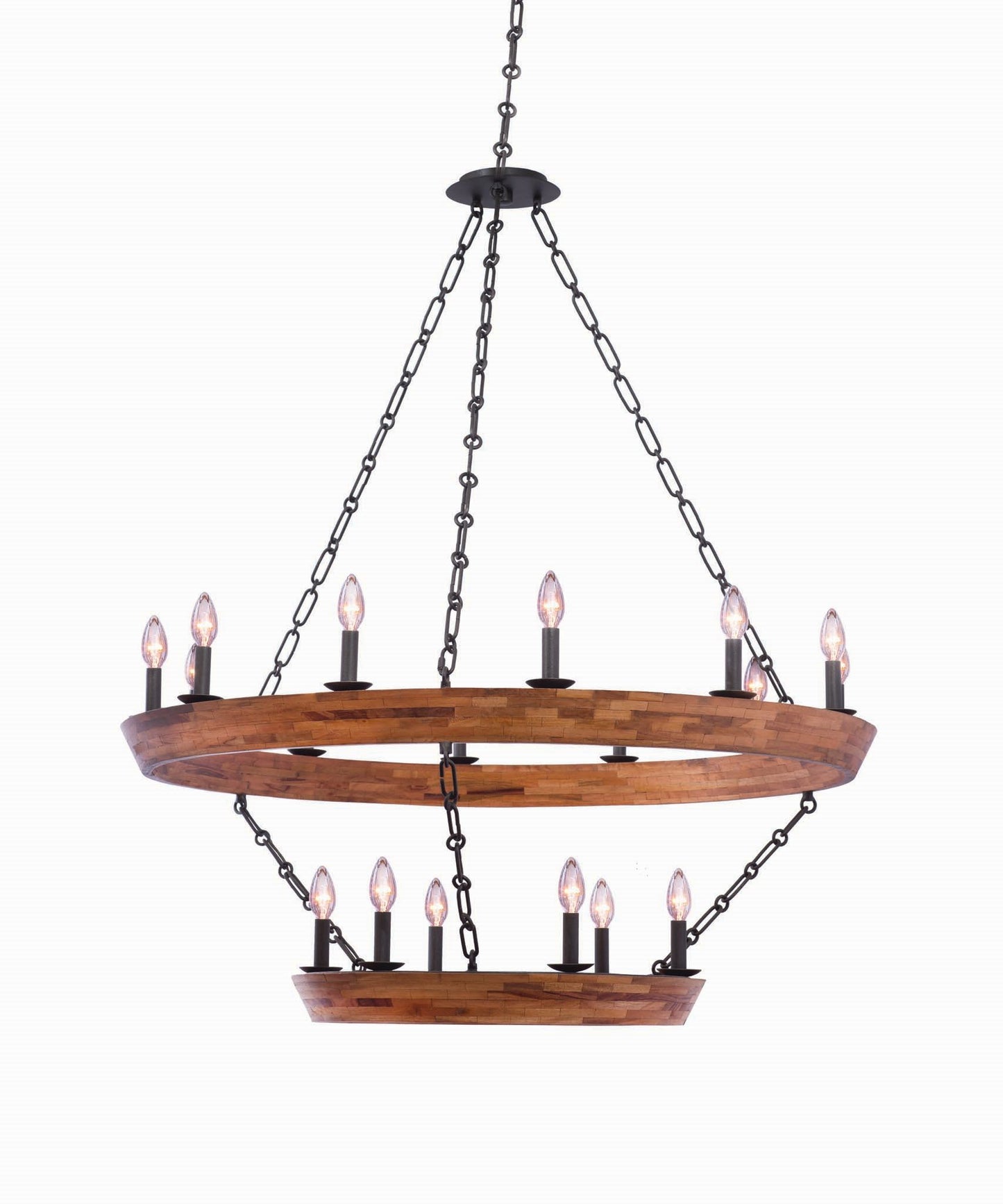Lansdale 18 Light 42" Wide Wrought Iron Ring Chandelier