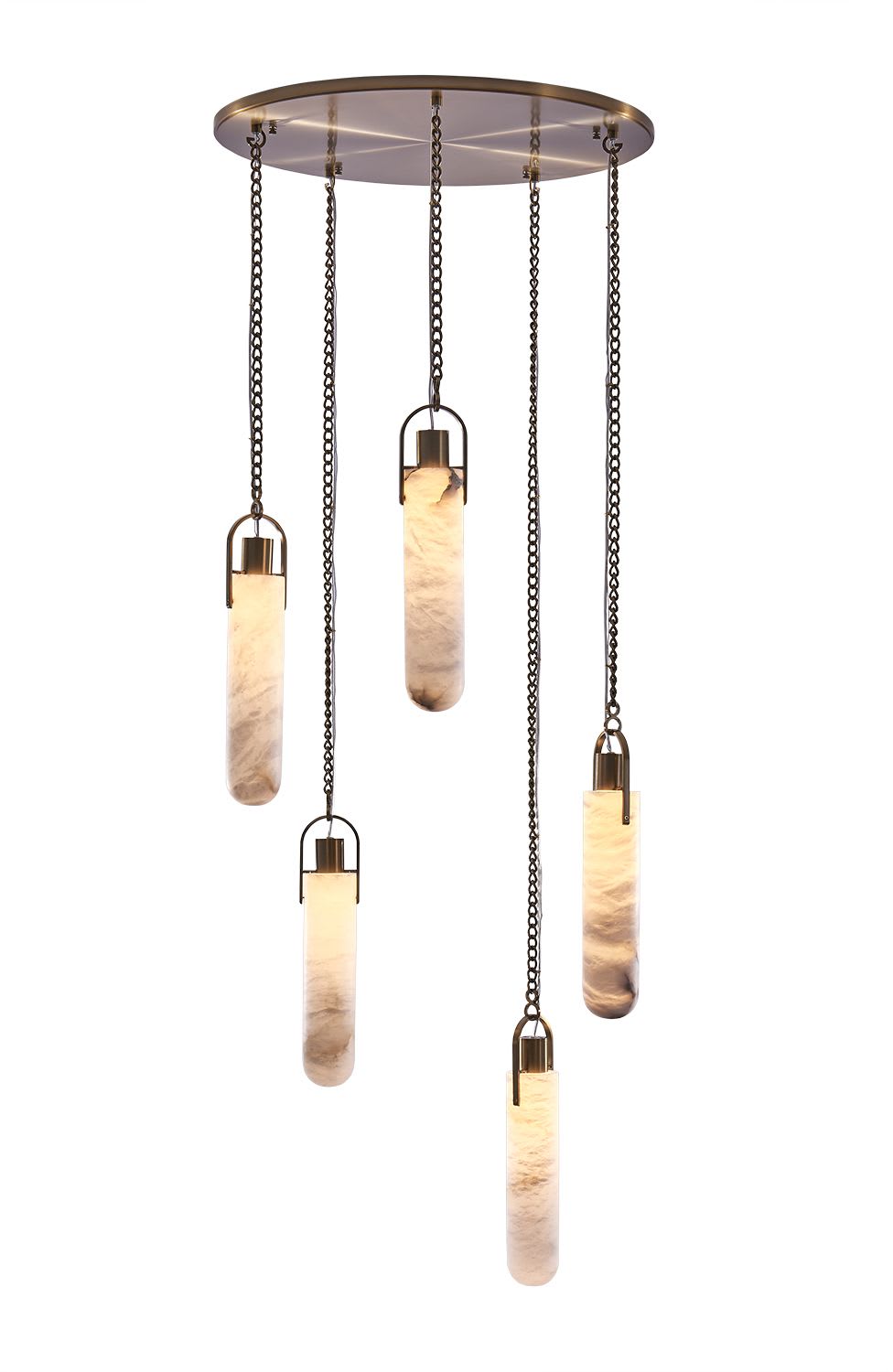Flint Additions 24" Wide LED Multi Light Pendant with Alabaster Shades