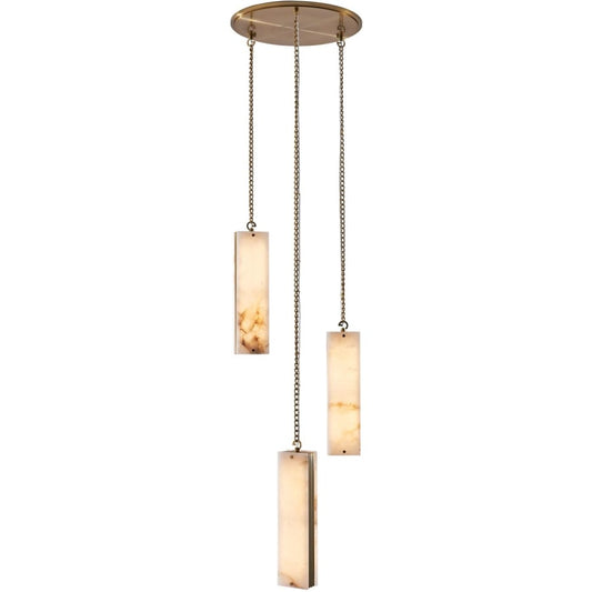 Kalco Vertical 18" Wide LED Multi Light Pendant with Alabaster Shades