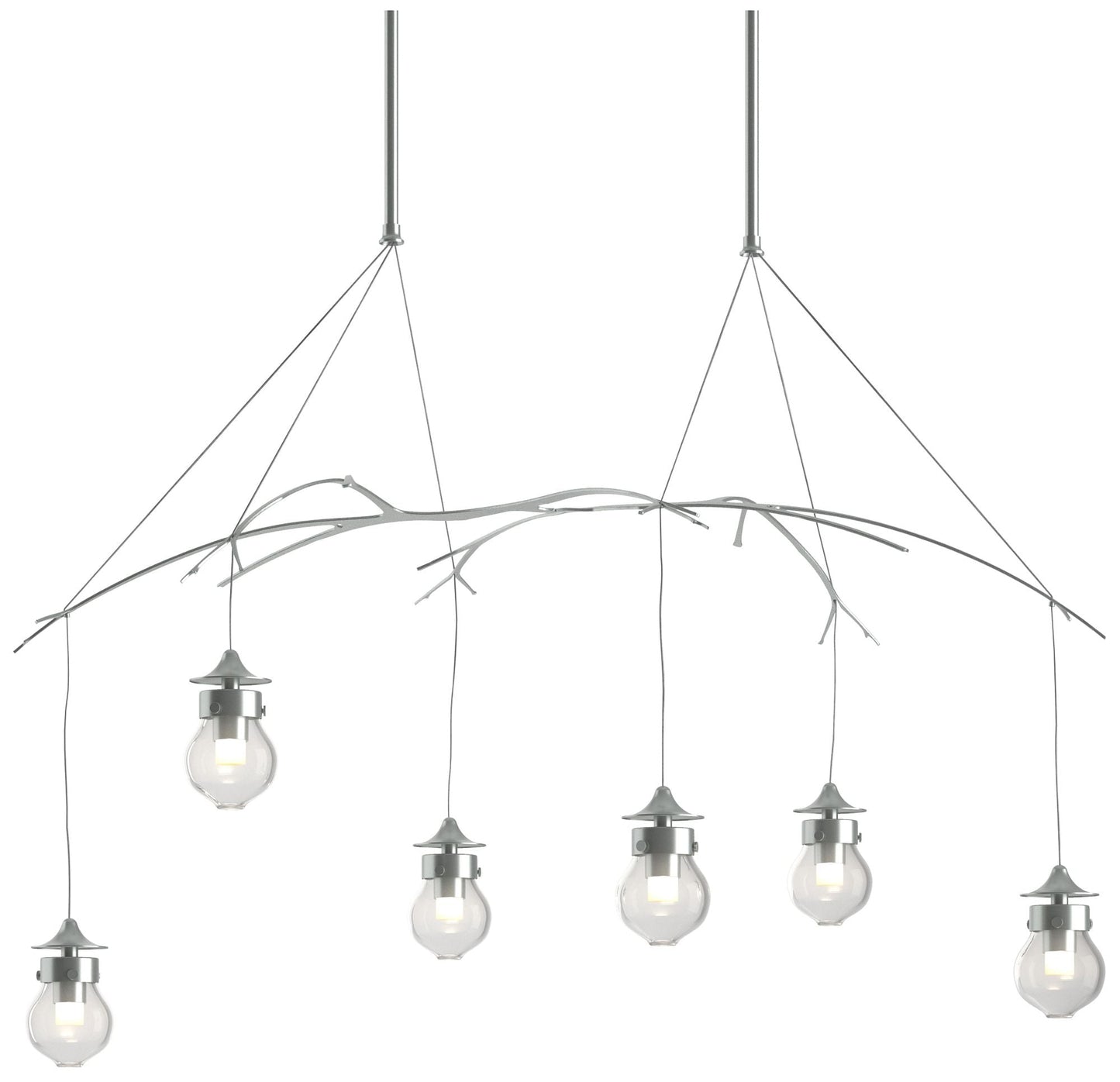 Kiwi 36.8" Wide Vintage Platinum Long Pendant With Clear Glass Shade