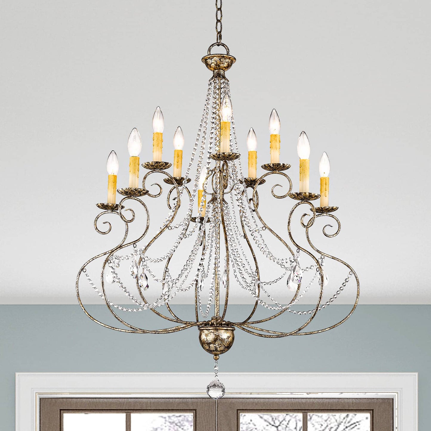 Isabella 10 Light 2 Tier Chandelier