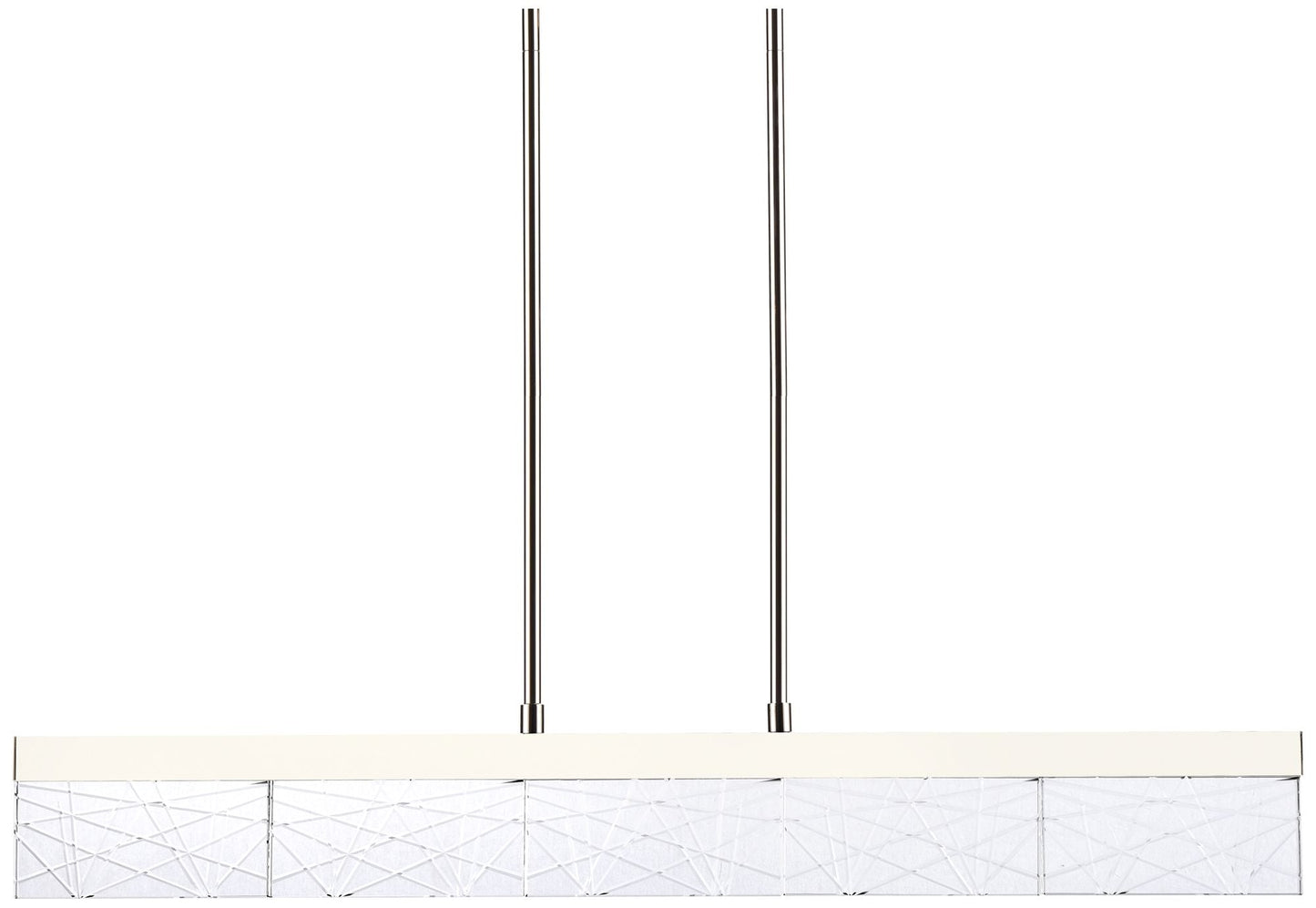 Lucus LED 3CCT 43" Thick Engraved Crystals Polished Nickel Linear Pend