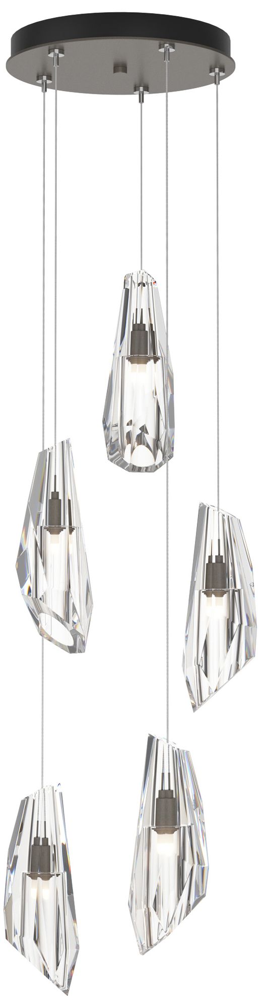 Luma 14.5" Wide 5-Light Dark Smoke Crystal Long Pendant