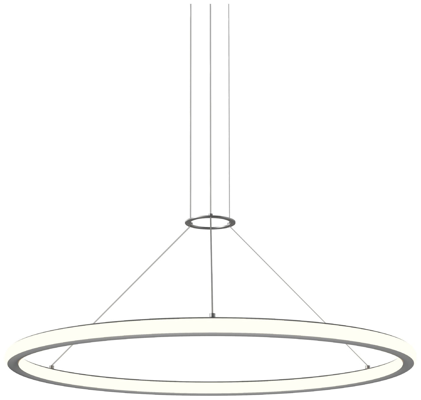 Luna 36" Round LED Pendant w/ 20' Cord (3500K) - Satin Aluminum