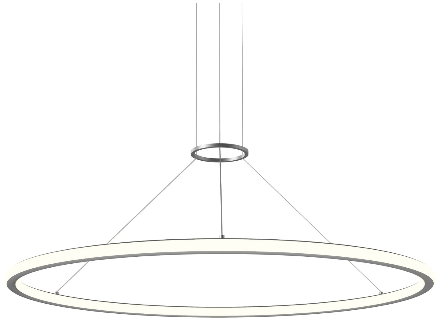 Luna 48" Round LED Pendant w/ 20' Cord - Satin Aluminum