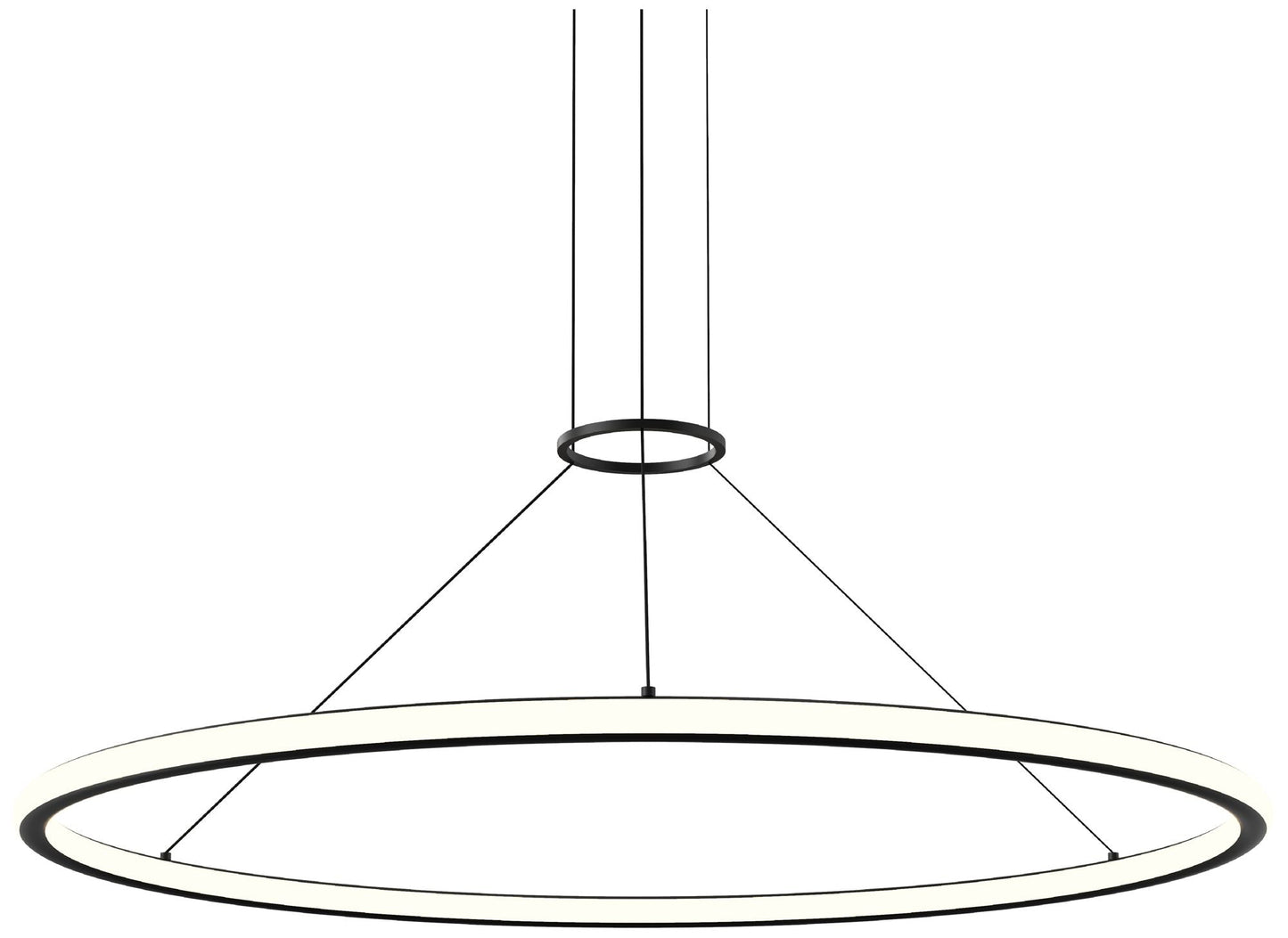Luna 48" Round LED Pendant w/ 20' Cord - Satin Black