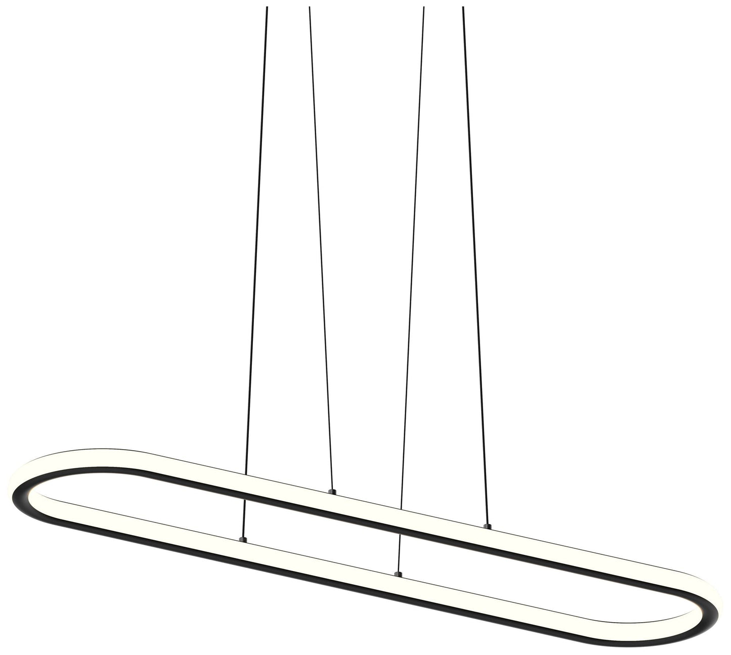 Luna 49.5" Wide Satin Black 3500K Racetrack Pendant