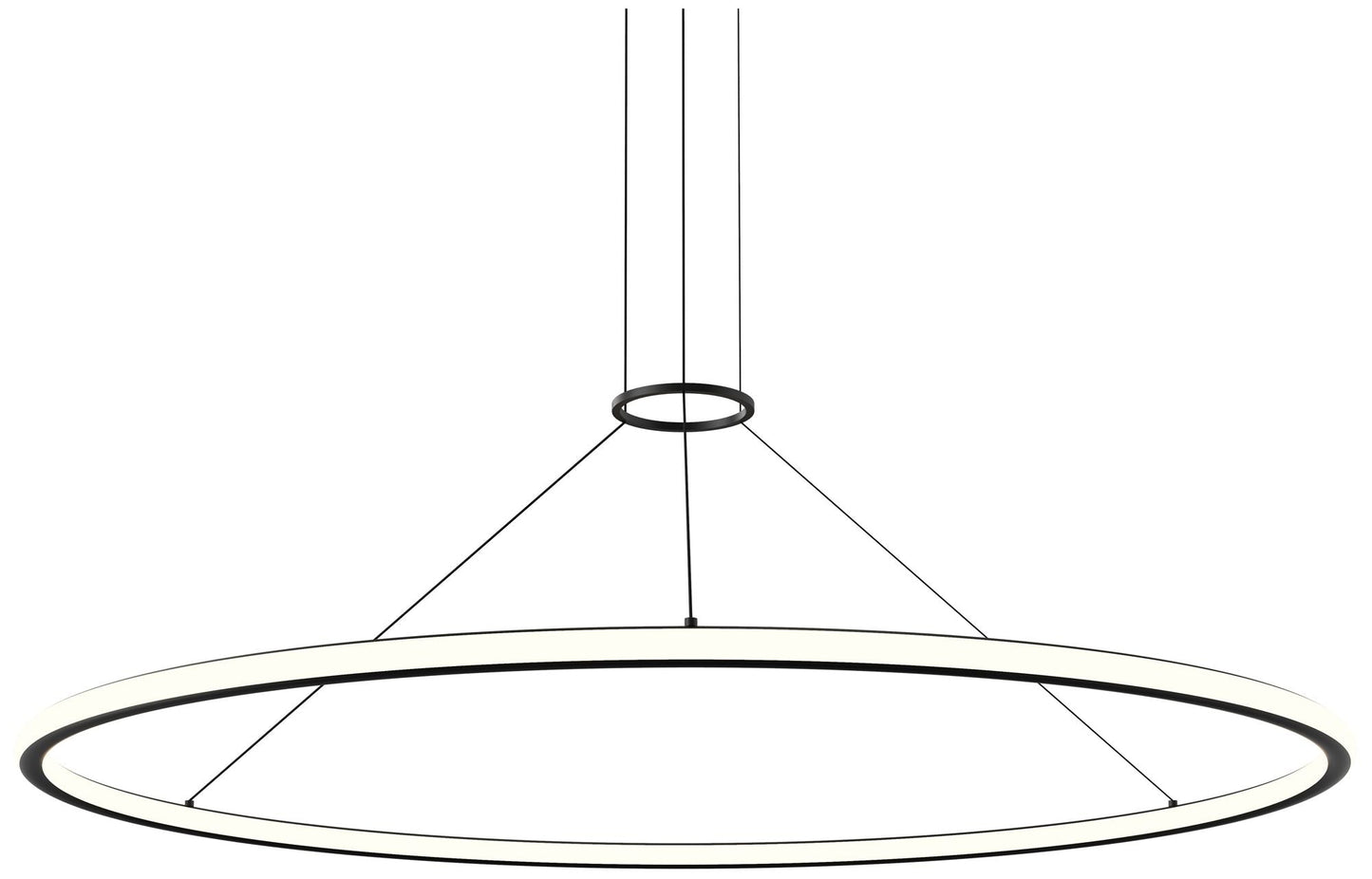 Luna 60" Round LED Pendant w/ 20' Cord (3500K) - Satin Black