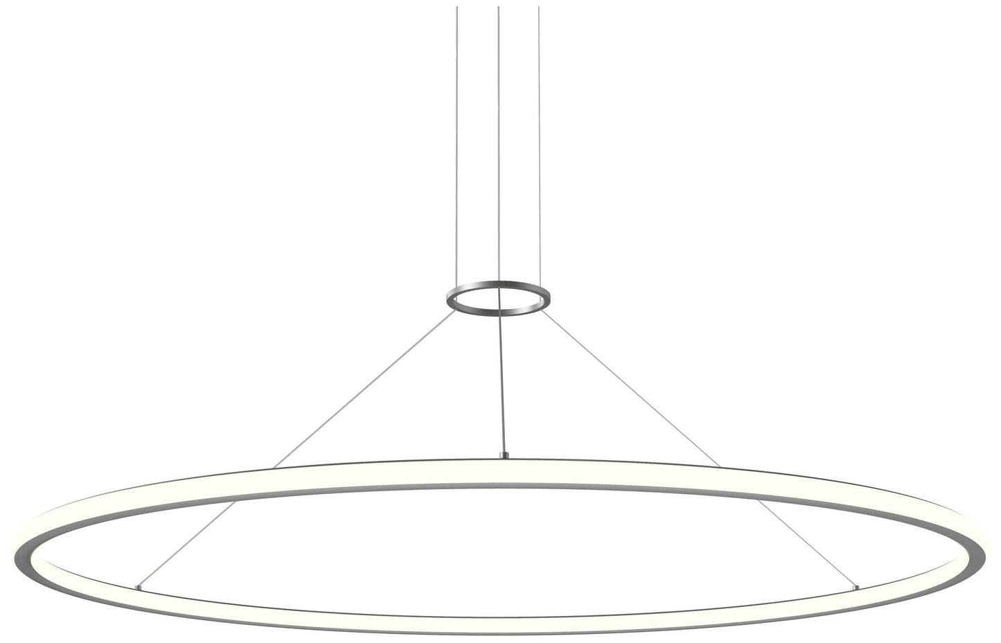 Luna 60" Round LED Pendant w/ 20' Cord - Satin Aluminum