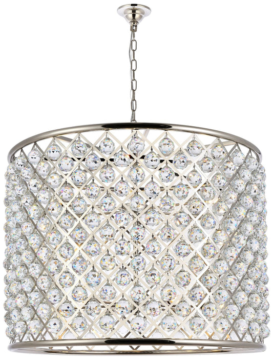 Madison 12 Lt Polished Nickel Chandelier Clear