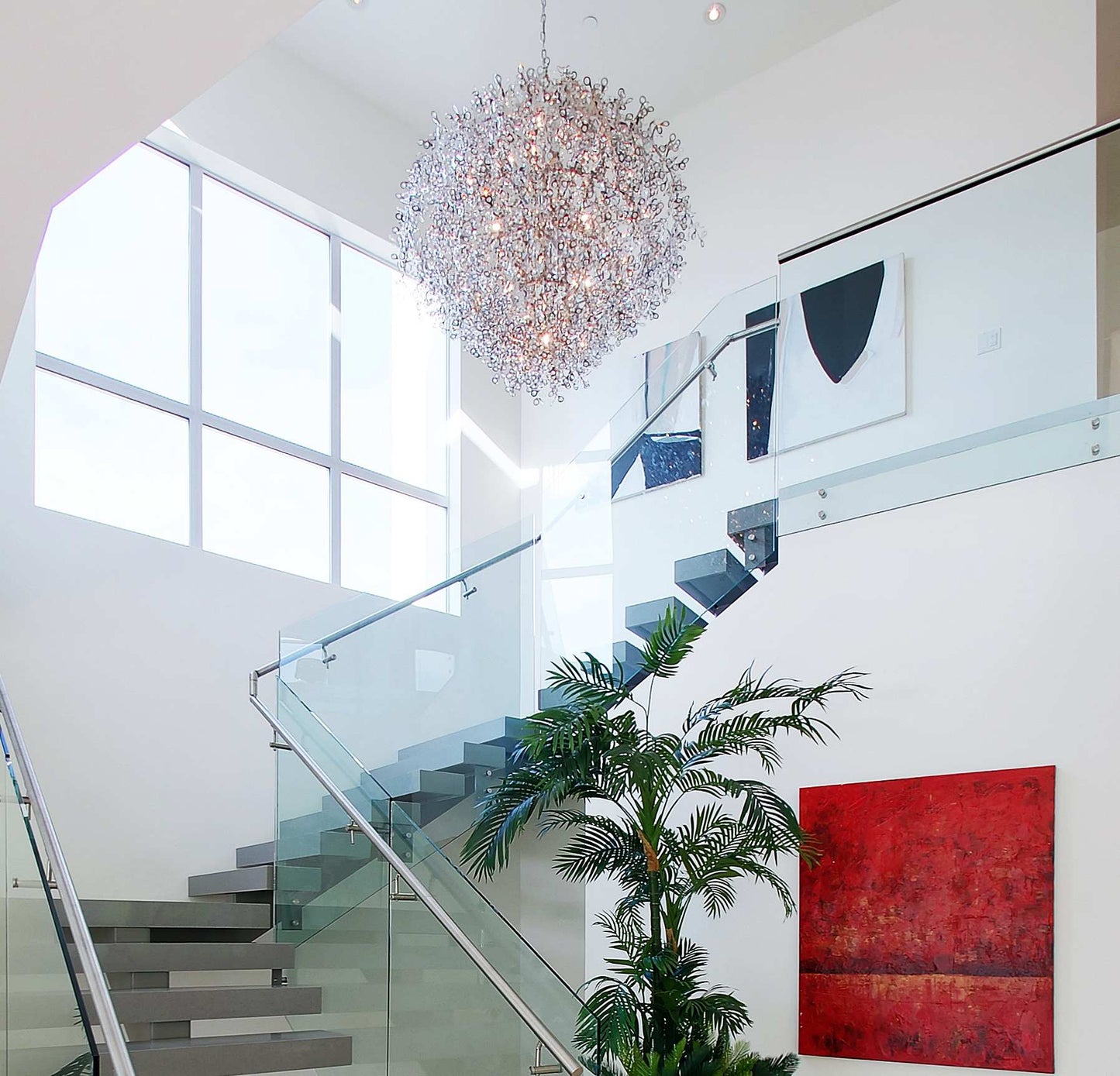 Comet 21 Light 50" Beveled Crystal Glass Pendant
