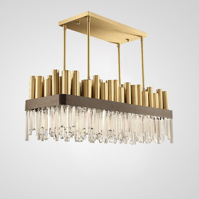 Postmodern style metal and crystal tube 16 lights chandelier II