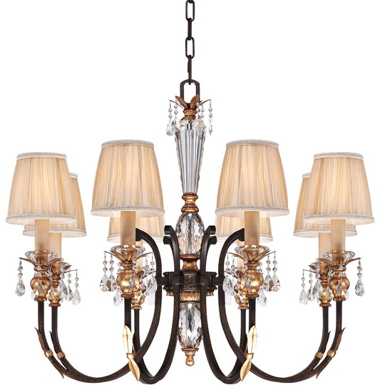 Metropolitan Bella Cristallo 35" Wide Bronze and Crystal Chandelier
