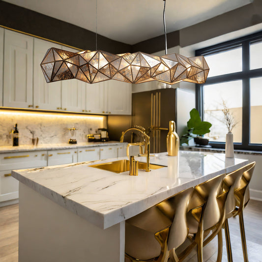 Geo-Gem 6 Light 62" Wide Linear Chandelier