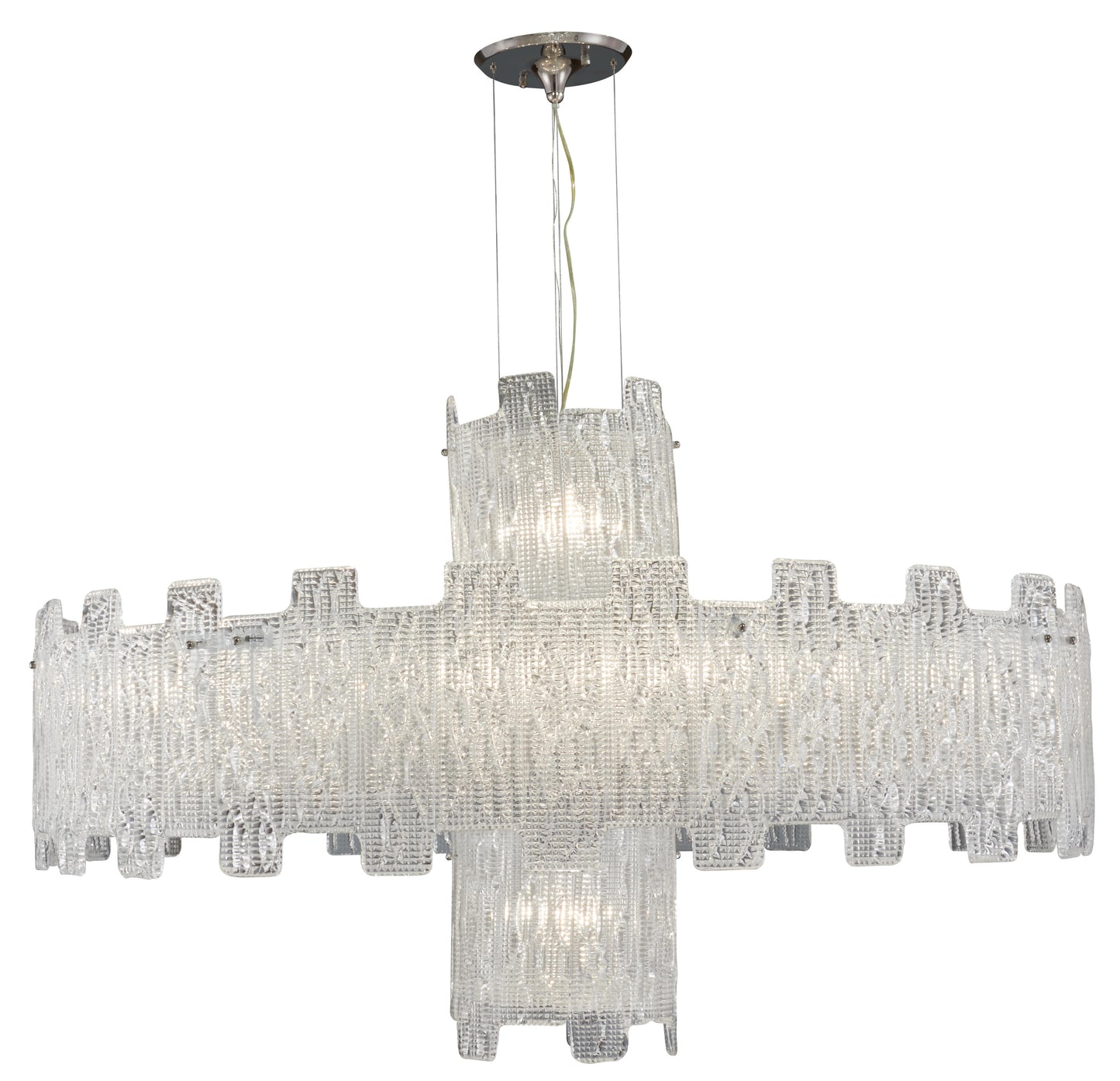 14 Light 47" Wide Crystal 3 Tier Waterfall Chandelier with Clear Glass Diffusers from the Metropolitan Collection