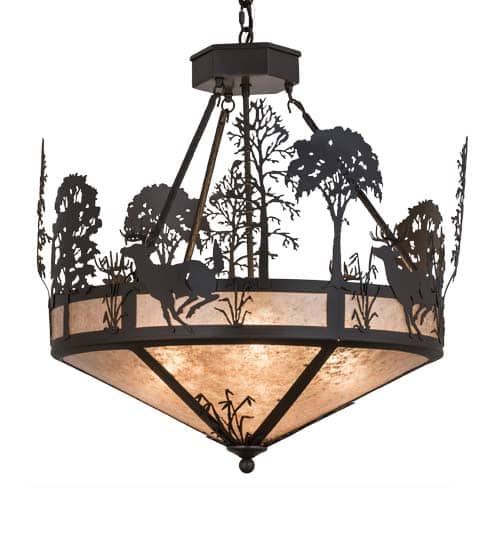 Deer on the Loose 4 Light 26" Wide Pendant