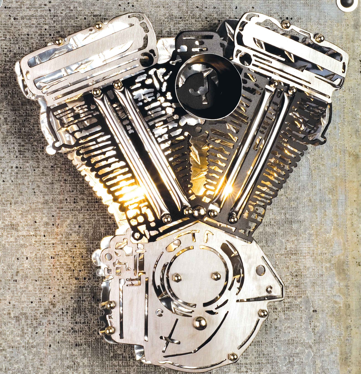 15" W Motorcycle Motor Wall Sconce
