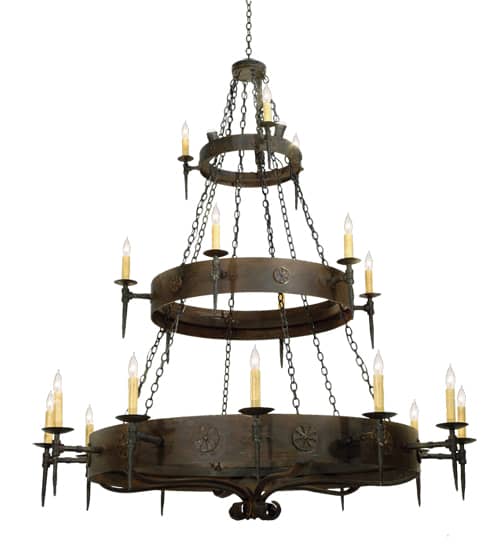 Warwick 21 Light 72" Wide Taper Candle Style Chandelier - Hand Wrought Iron Finish