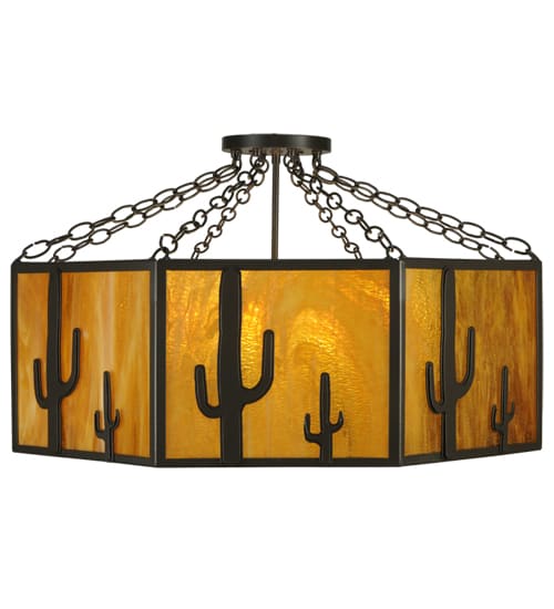 Southwest 8 Light 28" Wide Semi-Flush Drum Ceiling Fixture