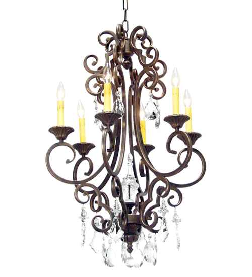 Aumberto 6 Light 24" Wide Crystal Candle Style Chandelier