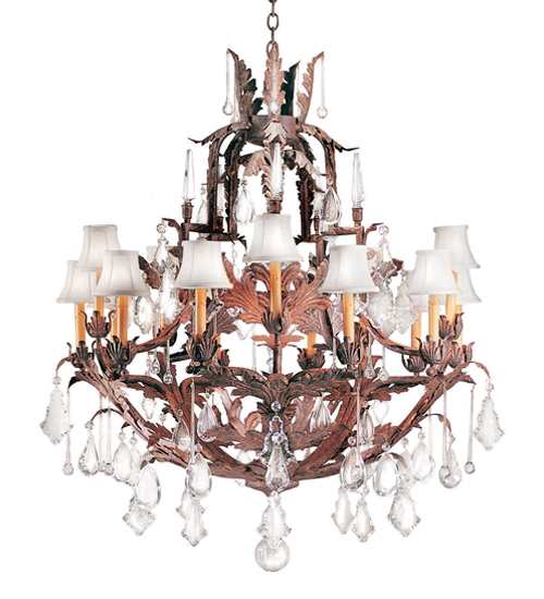 French Baroque 16 Light 36" Wide Crystal Chandelier