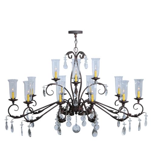 Windsor 14 Light 38" Wide Crystal Candle Style Chandelier - Custom Finish
