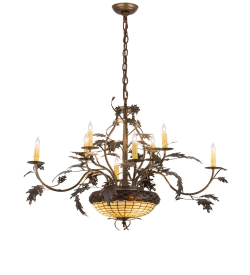 Greenbriar Oak 11 Light 42" Wide Taper Candle Style Chandelier