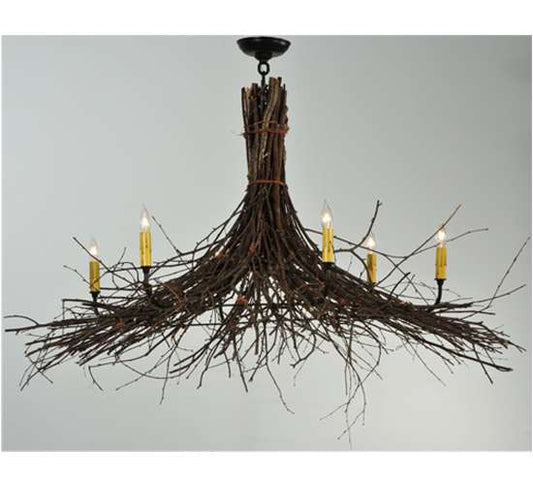 Twigs 6 Light 48" Wide Taper Candle Style Chandelier