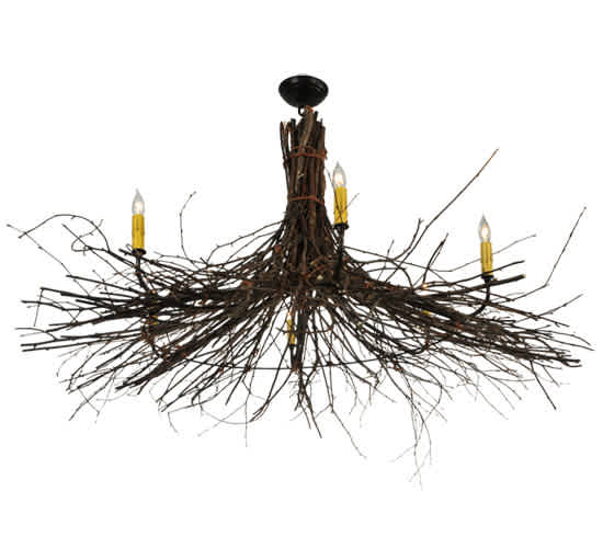 Twigs 6 Light 48" Wide Taper Candle Style Chandelier