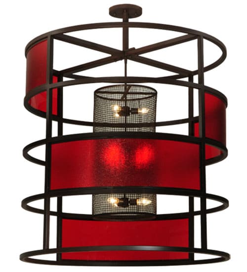 Tavern Red 9 Light 48" Wide Abstract Pendant