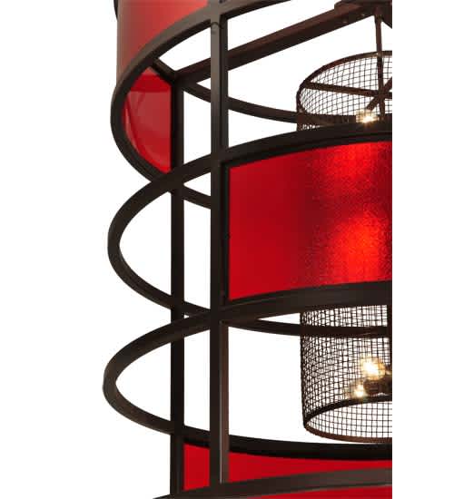 Tavern Red 9 Light 48" Wide Abstract Pendant