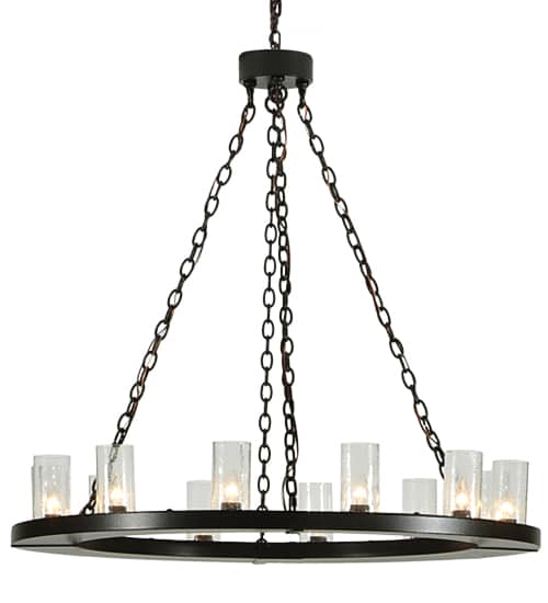 Loxley 36 Light 72" Wide Pillar Candle Style Chandelier with Clear, Seedy Glass Shades - Timeless Bronze Finish