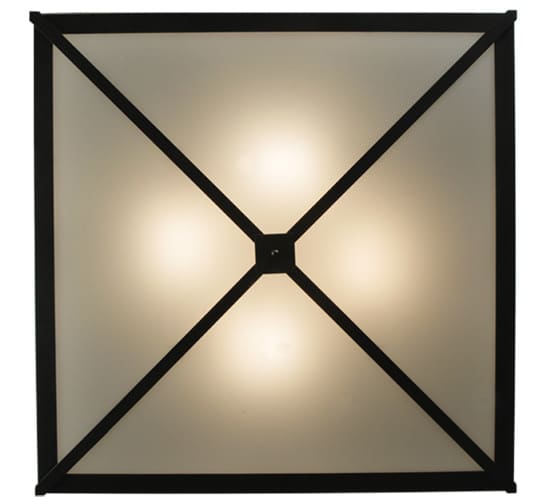 Whitewing 4 Light 36" Wide Flush Mount Square Ceiling Fixture - Blackened Pewter Finish - GU24 Bulb Base