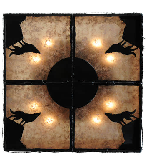 Wolf on the Loose 8 Light 51" Wide Flush Mount Square Ceiling Fixture