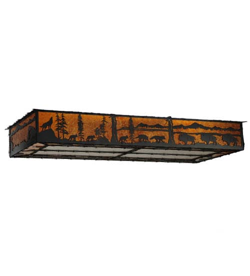Wildlife at Dusk 12 Light 81" Wide Flush Mount Ceiling Fixture