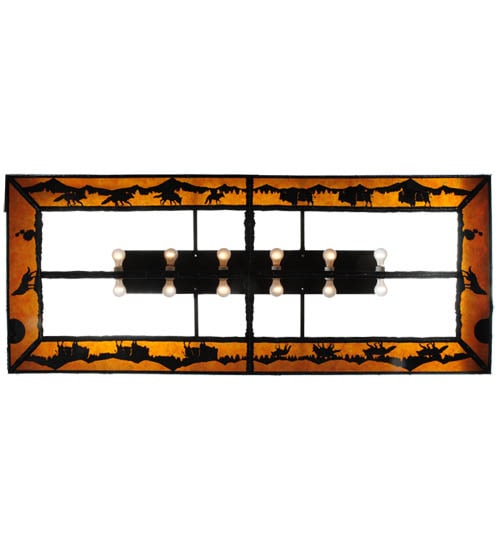 Wildlife at Dusk 12 Light 81" Wide Flush Mount Ceiling Fixture
