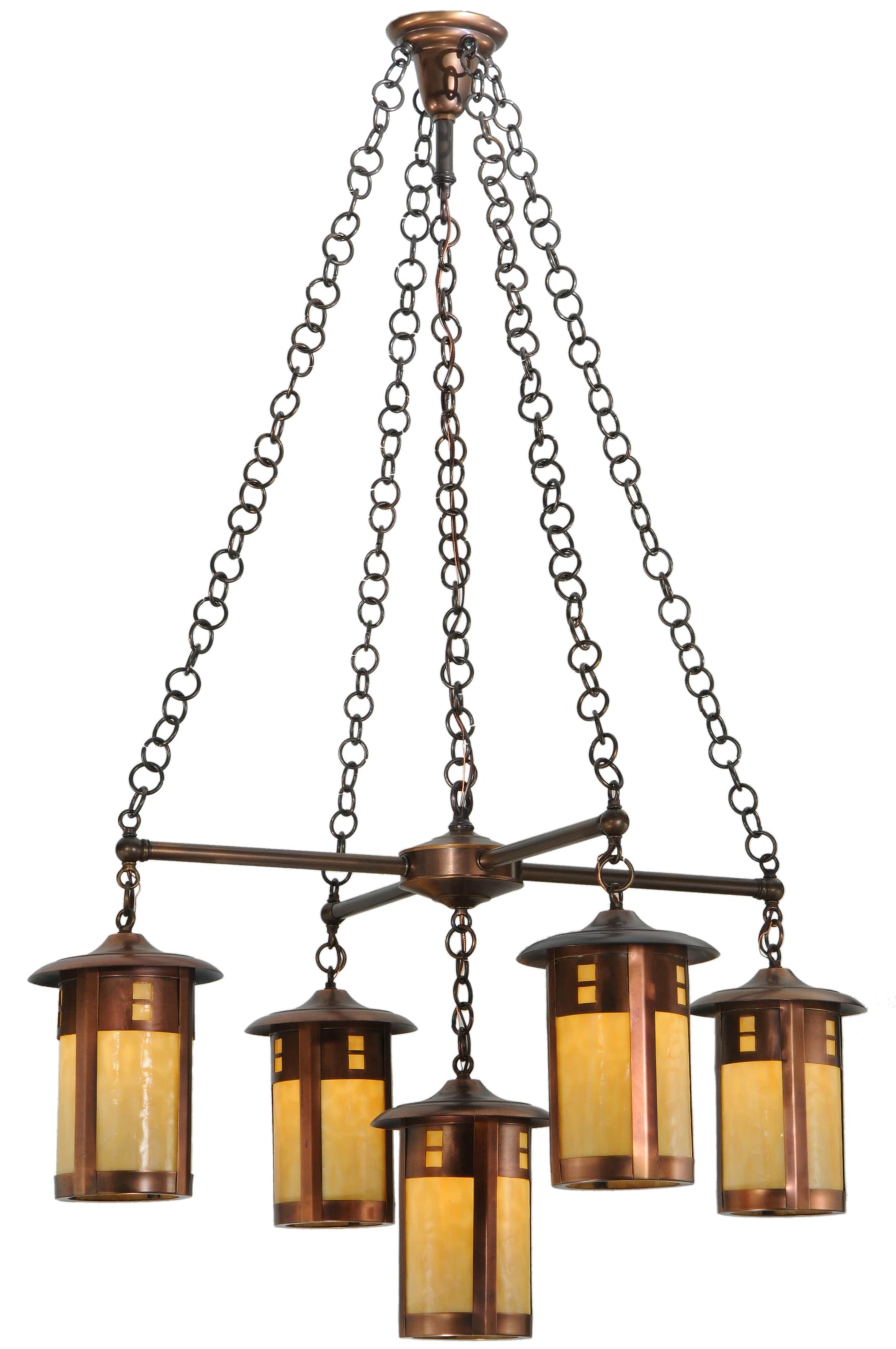 36" W Fulton Prairie Loft 5 Light Chandelier