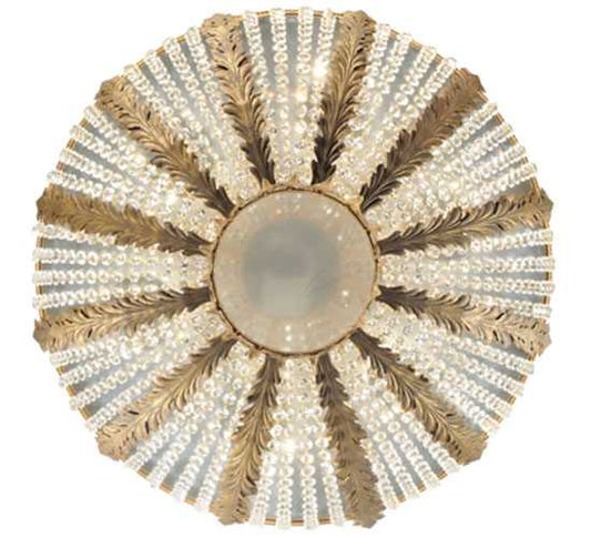 Chrisanne 5 Light 33" Wide Flush Mount Bowl Ceiling Fixture - Pompeii Gold Finish