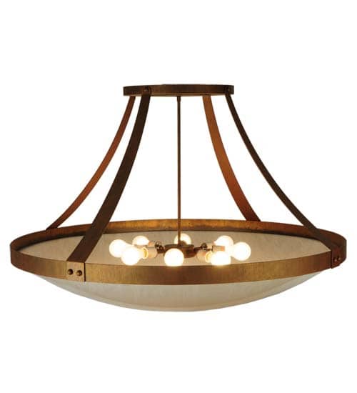 Urban 8 Light 43" Wide Semi-Flush Bowl Ceiling Fixture - Cortez Gold Finish