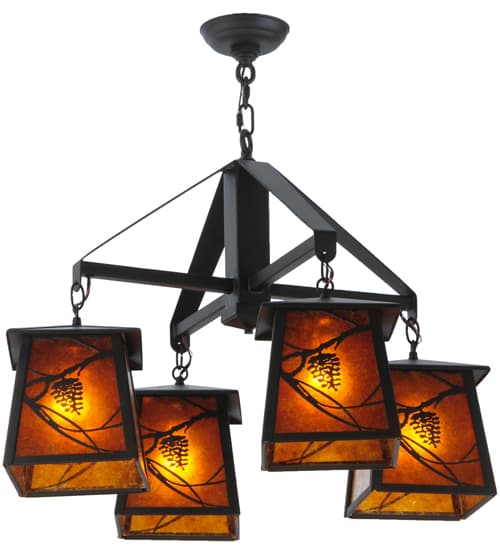 Whispering Pines 4 Light 28" Wide Chandelier