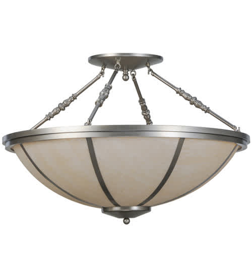 Commerce 4 Light 35" Wide Semi-Flush Bowl Ceiling Fixture - Nickel Finish