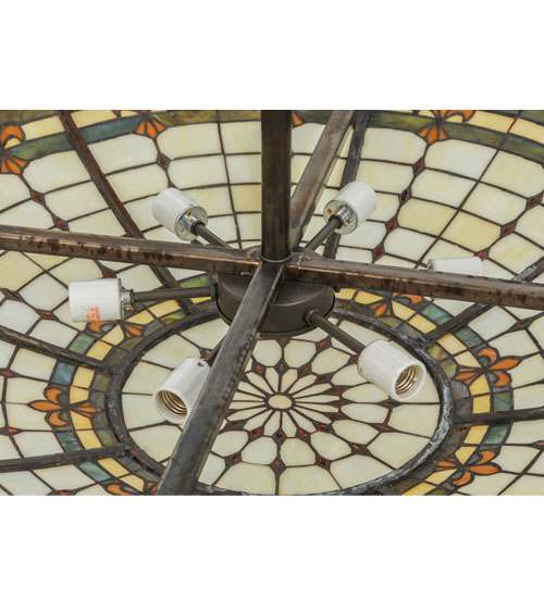 Fleur-de-lis 6 Light 36" Wide Semi-Flush Bowl Ceiling Fixture