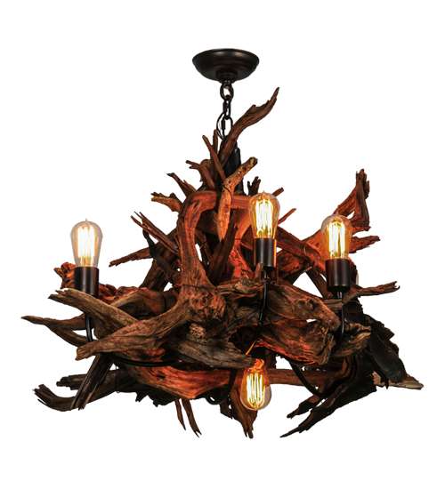Driftwood 6 Light 30" Wide Abstract Chandelier