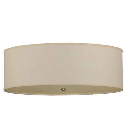 Cilindro 3 Light 36" Wide Semi-Flush Drum Ceiling Fixture with White Burlap Shade - Nickel Finish - GX24q-3 Bulb Base