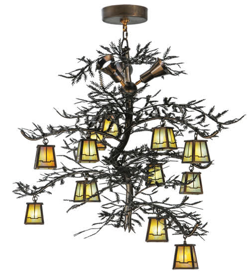 Pine Branch Valley View 12 Light 52" Wide Chandelier