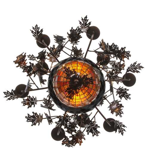 Greenbriar Oak 11 Light 32" Wide Taper Candle Style Chandelier